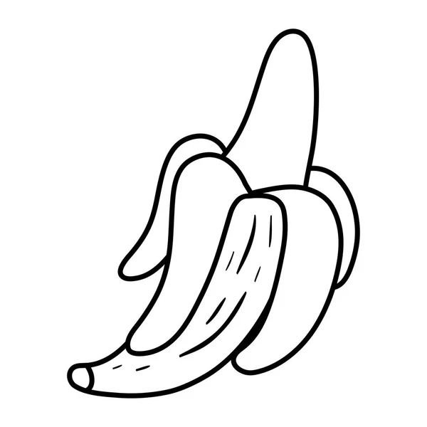 Linea Gustosa Banana Frutta Biologica Vitamina Vettore Illustrazione — Vettoriale Stock