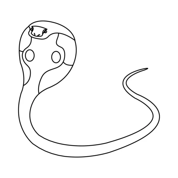 Line Wild King Cobra Darger Animal Vector Illustration — Stock Vector