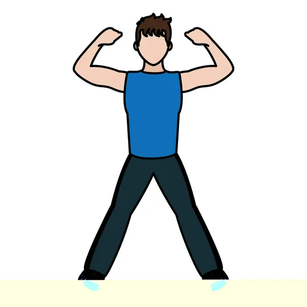 運動トレーニングのベクトル イラスト色フィットネス男 — ストックベクタ