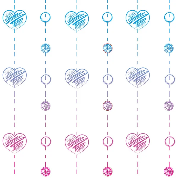 Ligne Dégradée Coeur Cercle Dessin Main Forme Fond Vectoriel Illustration — Image vectorielle