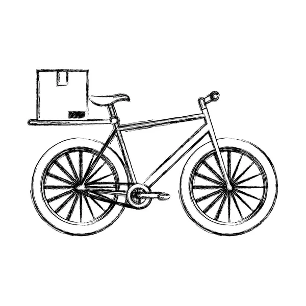 Vélo Avec Forfait Boîte Illustration Vectorielle — Image vectorielle