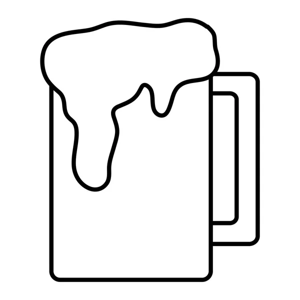 ガラスのベクトル図に線新鮮なビール アルコール飲料 — ストックベクタ