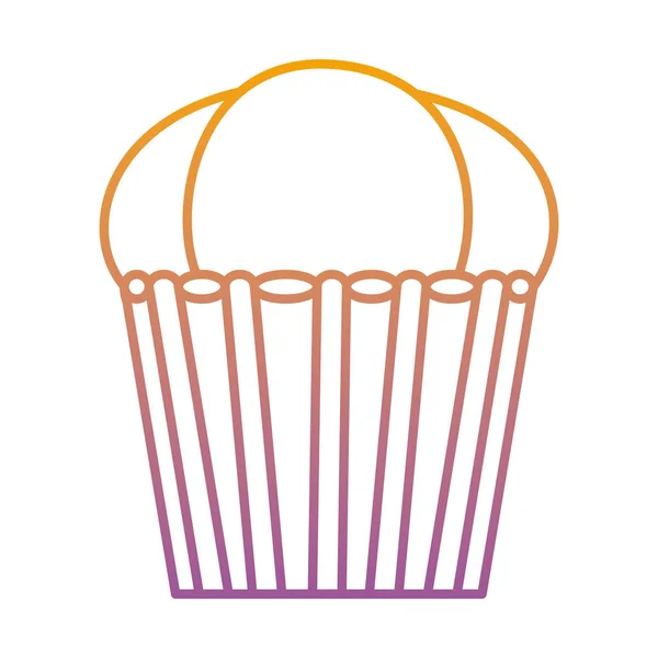 Abgebaut Linie Köstliche Muffin Süßes Dessert Lebensmittel Vektor Illustration — Stockvektor