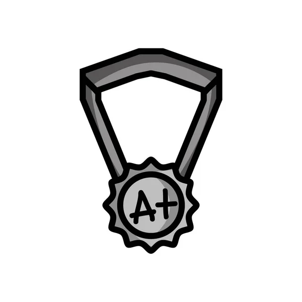 Simbol Medali Sekolah Abu Abu Untuk Ilustrasi Vektor Siswa Cerdas - Stok Vektor