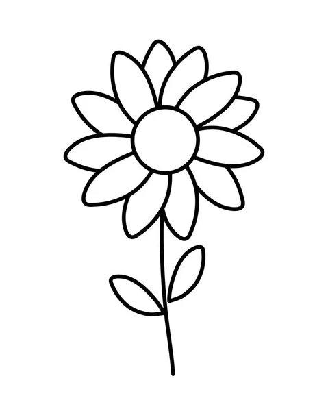 Милый Цветок Нарисованный Значок Векторная Иллюстрация — стоковый вектор