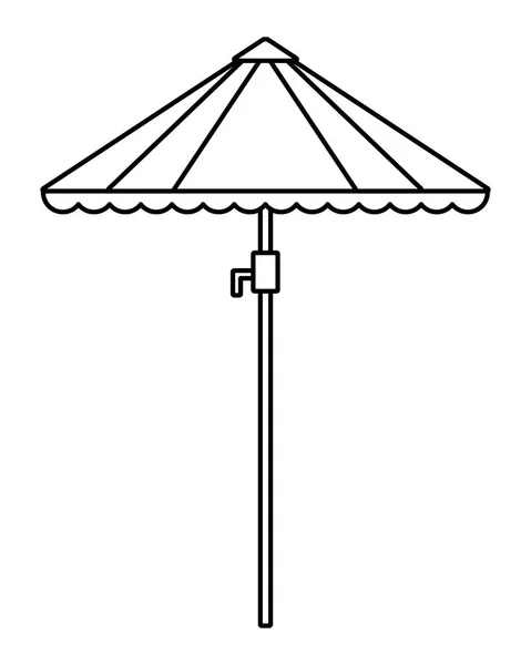 Linie Schirmschutz Des Sonnigen Wettervektors Öffnen Illustration — Stockvektor