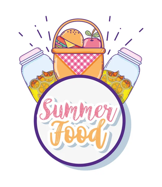 Summer food and juice vector illustration graphic design