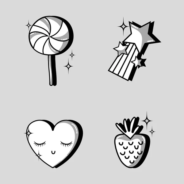 Set Patches Mode Illustration Vectorielle Design Tendance — Image vectorielle