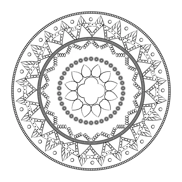 Grunge Indiska Mandala Prydnad Dekoration Stil Vektorillustration — Stock vektor