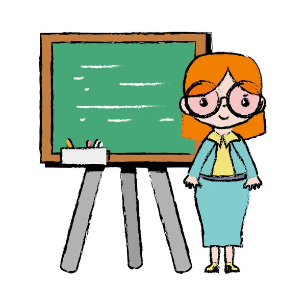 Nauczyciel Nauczania Lekcji Klasa Ilustracji Wektorowych Backcoard — Wektor stockowy