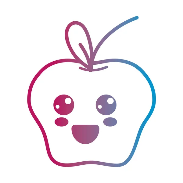 สาย Kawaii ความส ขแอปเป ลผลไม เวกเตอร ภาพ — ภาพเวกเตอร์สต็อก
