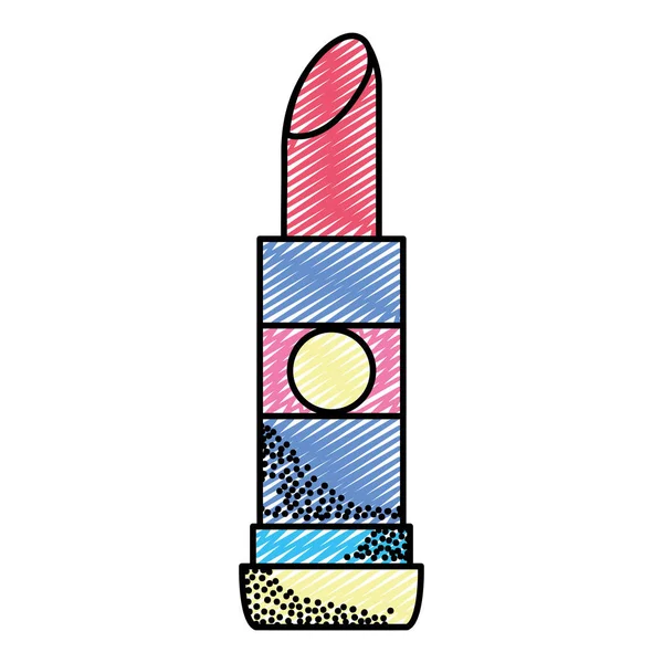 Garabato Glamour Lápiz Labial Maquillaje Moda Objeto Vector Ilustración — Vector de stock