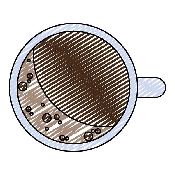 Garabato Taza Café Caliente Icono Bebida Vector Ilustración — Vector de stock