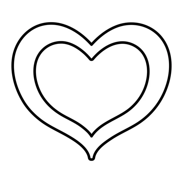 Aşk Tutku Vektör Çizim Satırı Kalp Tasarım Sembolü — Stok Vektör