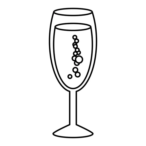 Linha Deliciosa Bebida Alcoólica Cocktail Ilustração Vetorial Vidro — Vetor de Stock