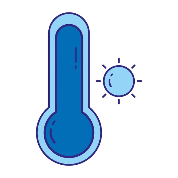 Duo Color Sonne Mit Thermometer Und Heißem Wetter Symbolvektorabbildung — Stockvektor