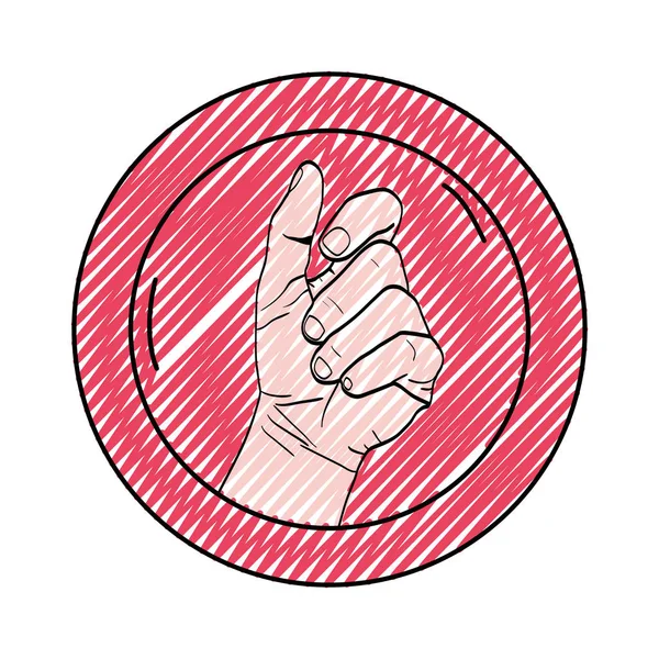 Doodle Sticker Hand Protest Revolution Symbol Vector Illustration — Stock Vector