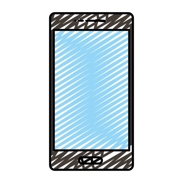 Doodle Digital Smartphone Teknik För Att Ringa Och Prata Vektorillustration — Stock vektor