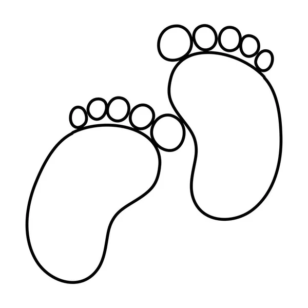 ライン赤ちゃんフット プリントのアイデンティティの記号アイコン ベクトル図 — ストックベクタ