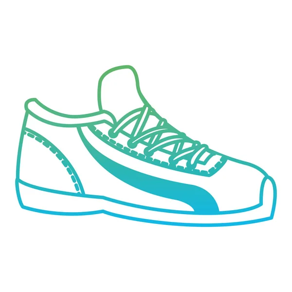 Zapatos Zapatilla Deporte Línea Degradada Objeto Para Trotar Ilustración Vector — Vector de stock