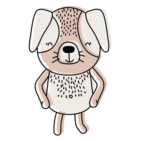Bewegt Farbe Glücklich Und Liebenswert Hund Tier Charakter Vektor Illustration — Stockvektor
