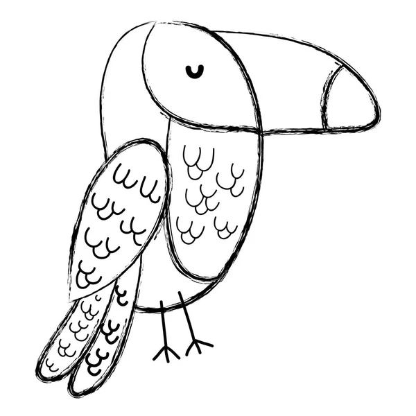 Grunge Schönheit Tukan Tropischen Vogel Tier Vektor Illustration — Stockvektor