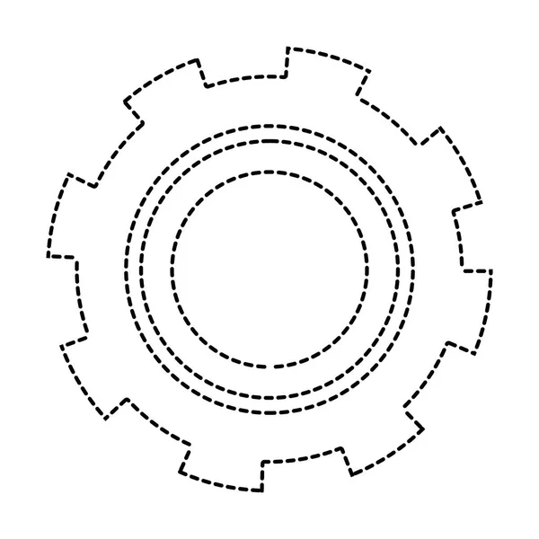 Dotted Shape Gear Industry Process Engine Technology Vector Illustration — Stock Vector