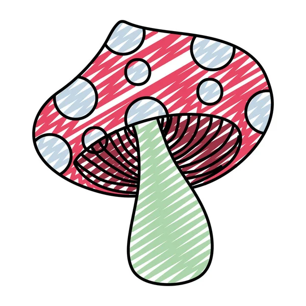 Doodle Εικονογράφηση Φορέα Του Γλυκός Φύση Μύκητα Των Κηπευτικών Φυτικών — Διανυσματικό Αρχείο