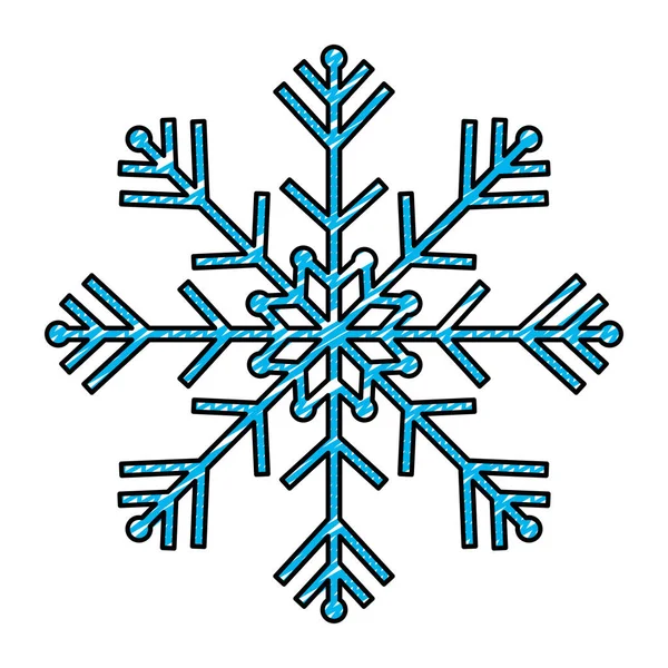 涂鸦自然雪花设计在冬季矢量插图 — 图库矢量图片