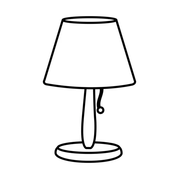 Line Electric Lamp Light Object Decorative Vector Illustration — Stock Vector
