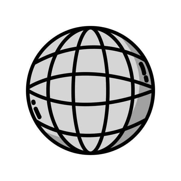 Grayscale Global Digital Network Social Connection Vector Illustration - Stok Vektor