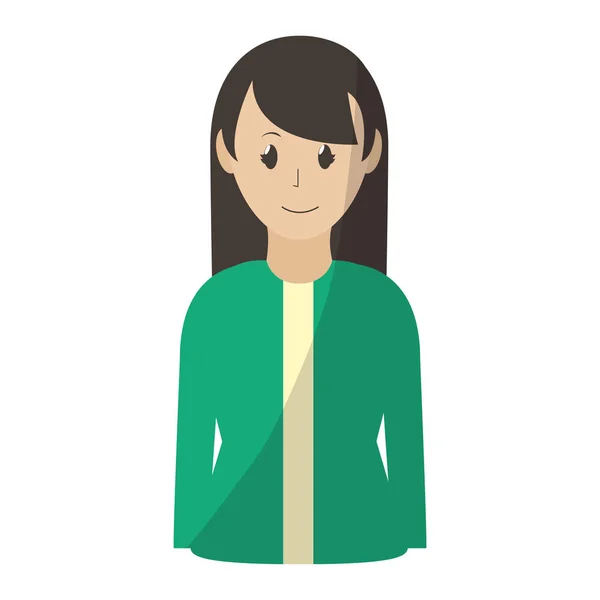 Femme Heureuse Avec Une Coiffure Une Illustration Vectorielle Chemisier Mode — Image vectorielle