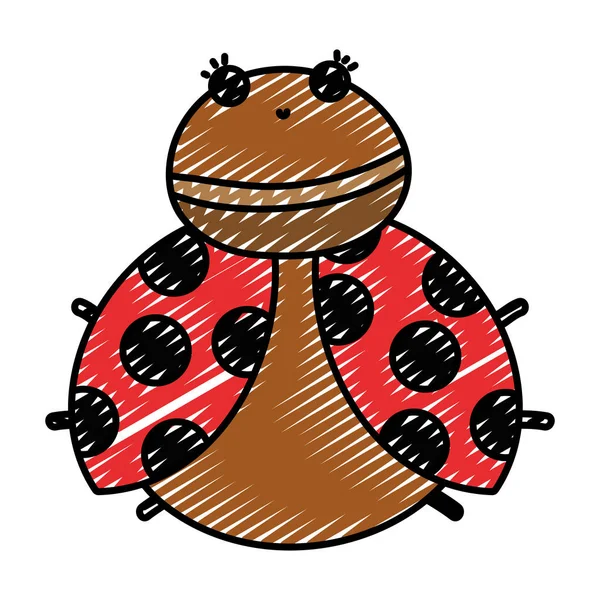 doodle cute ladybug insect animal with wings vector illustration