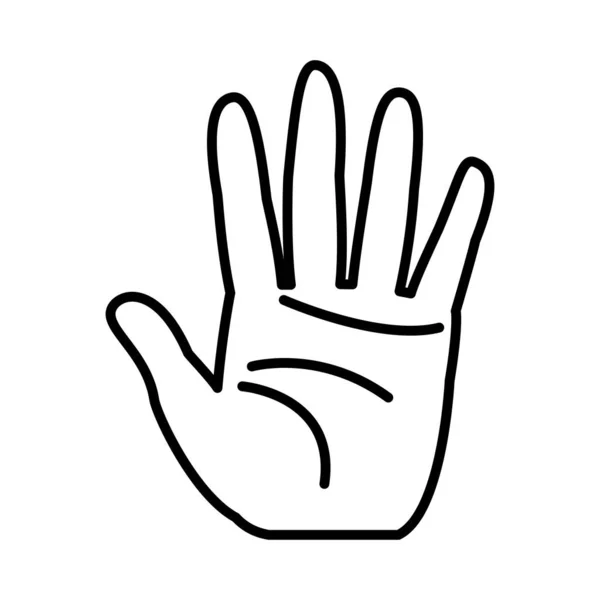 Linjen Stannar Gest Hand Tecken Uttryck Vektorillustration — Stock vektor