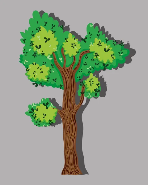 Isolato Albero Forestale Vettoriale Illustrazione Grafica — Vettoriale Stock