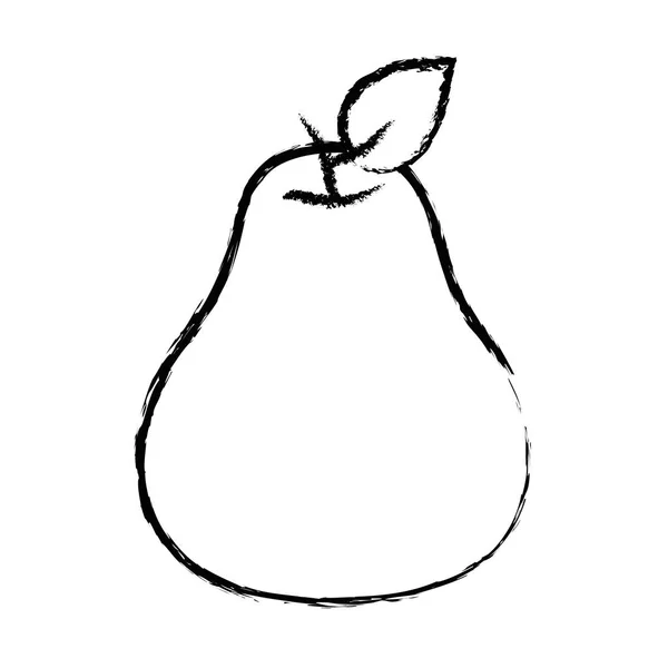figure delicious pear organic fruit food vector illustration