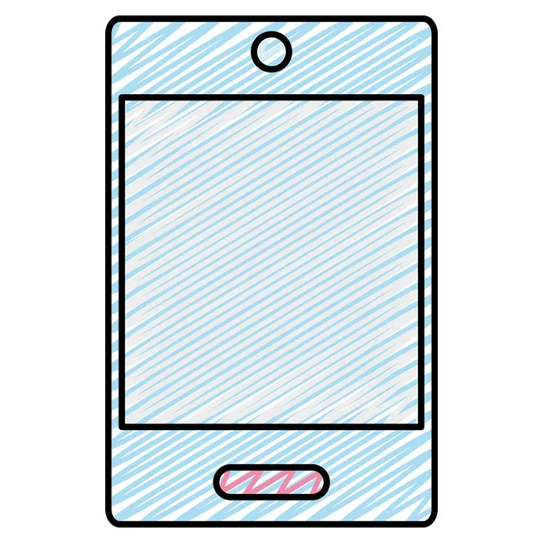 Doodle Smartphone Elektronicznej Komunikacji Technologii Mobilnych Wektor Ilustracja — Wektor stockowy