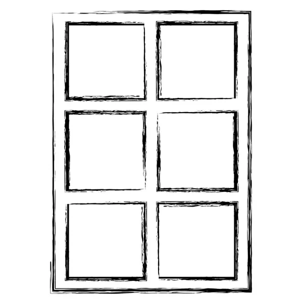 Grunge Janela Vidro Com Moldura Moderna Arquitetura Vetor Ilustração — Vetor de Stock