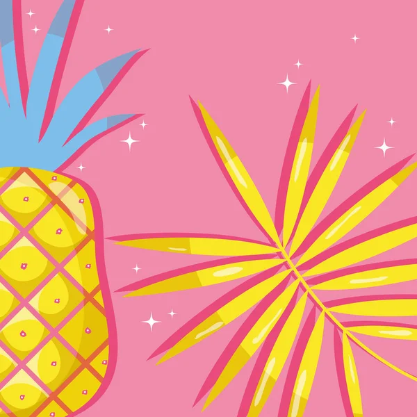 Punchy Pastel Pineapples Vector Illustration Graphic Design — Stock Vector