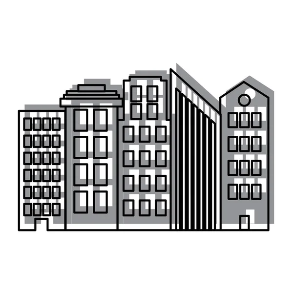 Icono Edificios Urbanos Ilustración Vectorial — Vector de stock