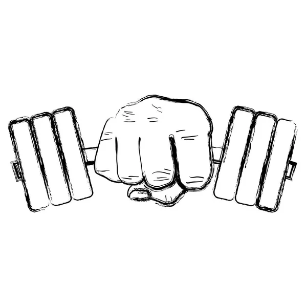 Grunge Ruku Fitness Wight Objektu Životního Stylu Vektorové Ilustrace — Stockový vektor