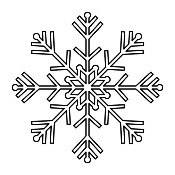 Línea Natural Copo Nieve Diseño Invierno Temporada Vector Ilustración — Archivo Imágenes Vectoriales
