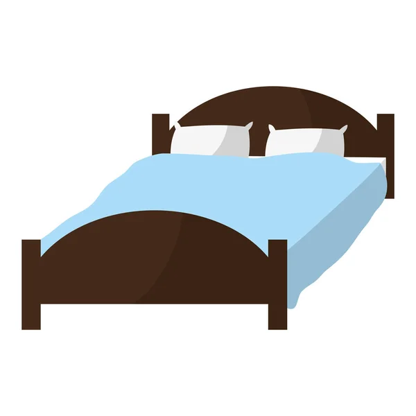 Зручне Ліжко Подушками Єкт Сну Векторні Ілюстрації — стоковий вектор