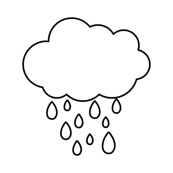 Линия Природные Облака Дождь Погода Небе Векторная Иллюстрация — стоковый вектор