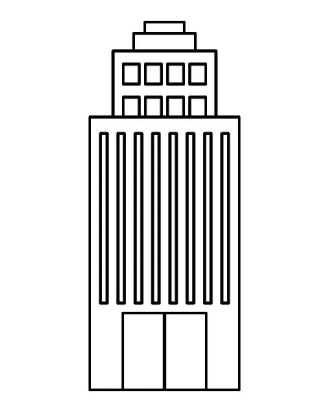 Архитектурная Линия Города Векторной Иллюстрацией Дизайна Окон — стоковый вектор