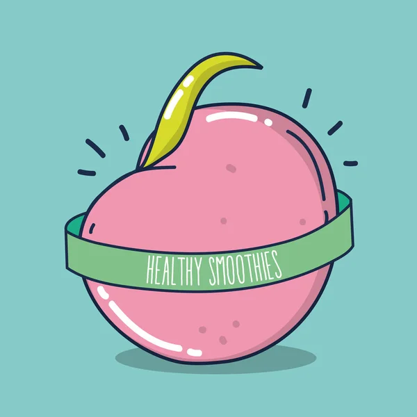 Gesunde Frucht Smoothies Frisch Und Köstlich Obst Cartoon Vektor Illustration — Stockvektor