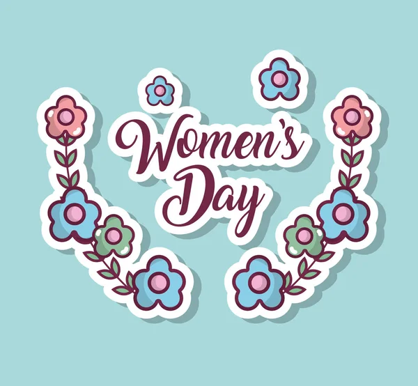 Womens Day Celebration Flowers Design Vector Illustration — Stock Vector