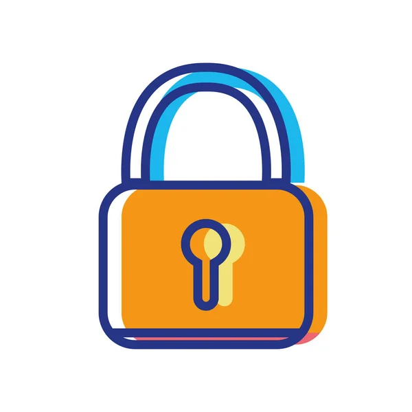 Candado Protección Seguridad Objeto Privacidad Información Vector Ilustración — Vector de stock