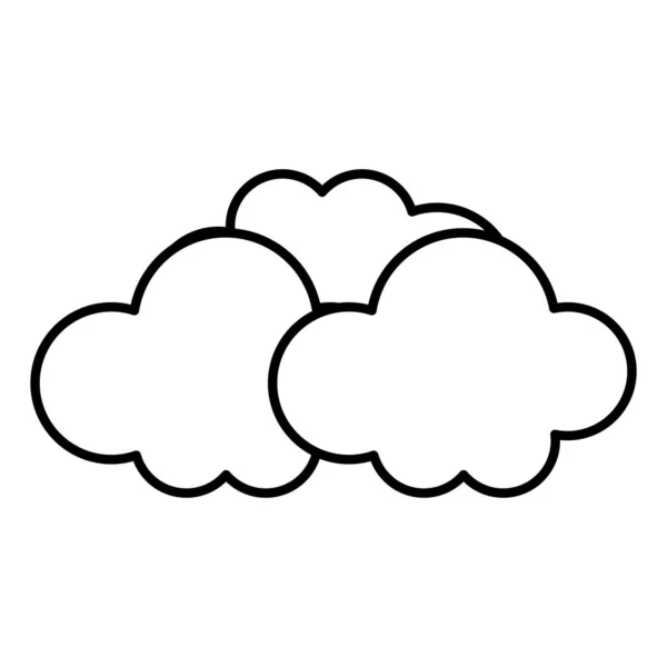 Línea Naturaleza Nubes Diseño Tiempo Cielo Vector Ilustración — Vector de stock
