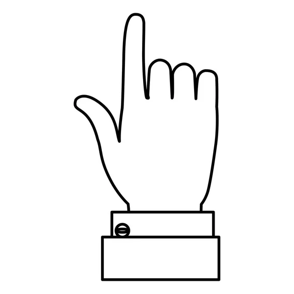 Line Businessman Hand Index Finger Vector Illustration — Stock Vector